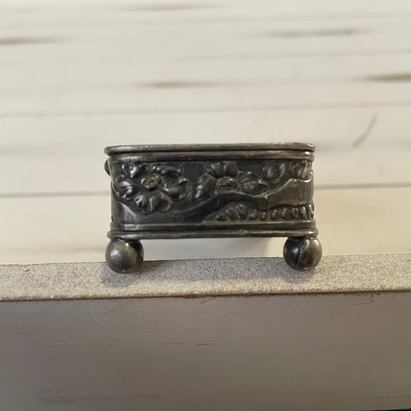 Antique Fairpoint Silverplate Hairpin Trinket Box Victorian Edwardian Vanity - Picture 10 of 13